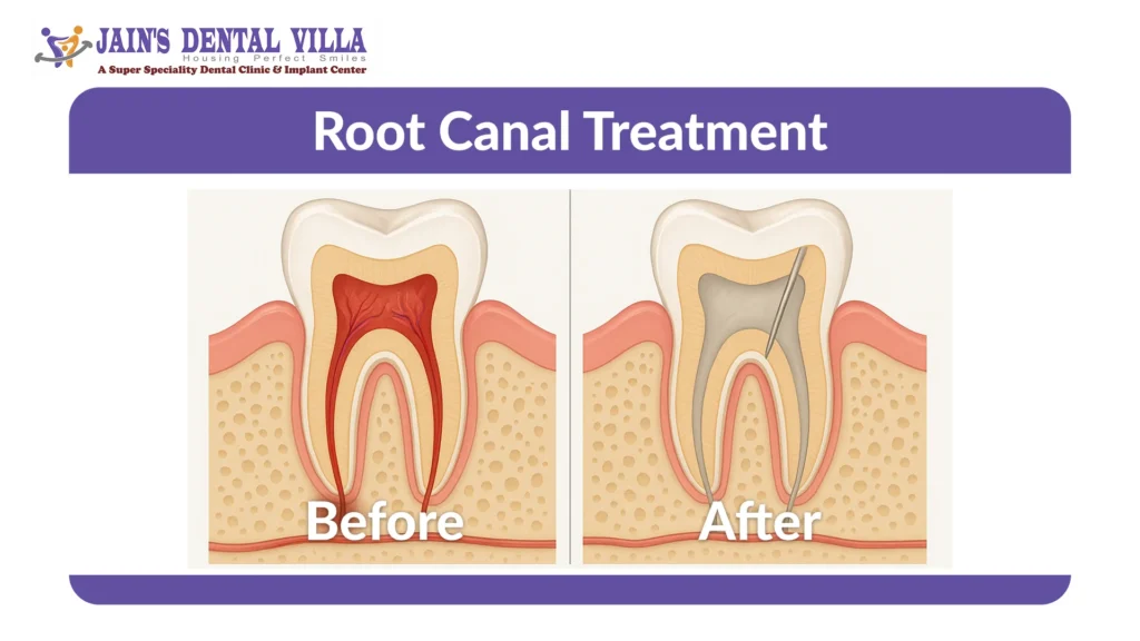 Before and after root canal