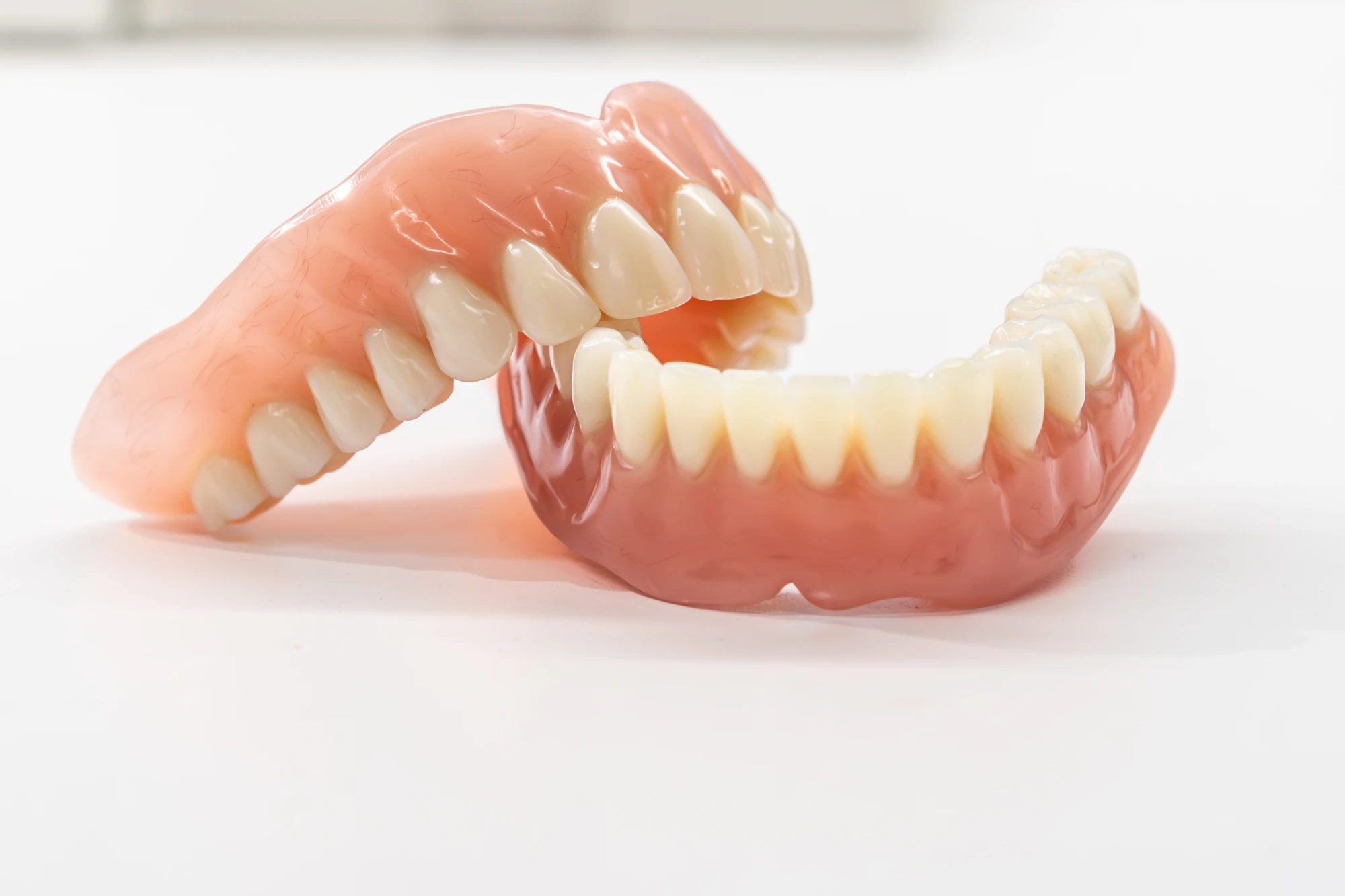 Denture on neutral background